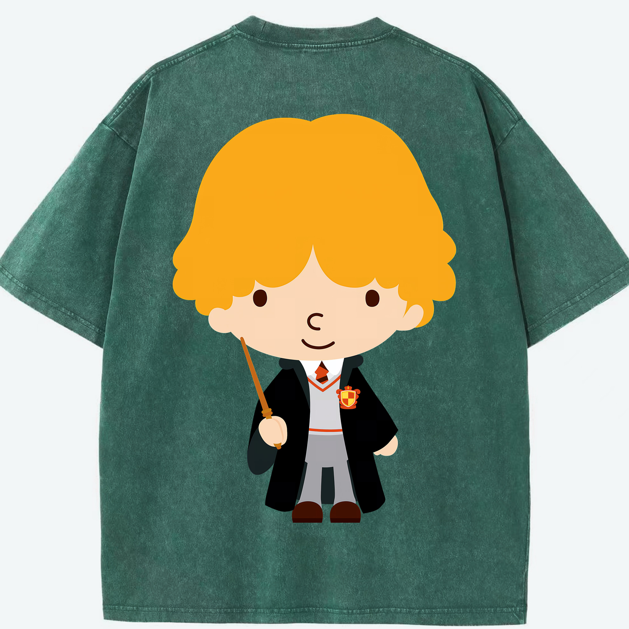 （画像用） Harry Potter ハリー・ポッターシリーズ 綿100% ヴィンテージ風 半袖Tシャツ（背面プリント）